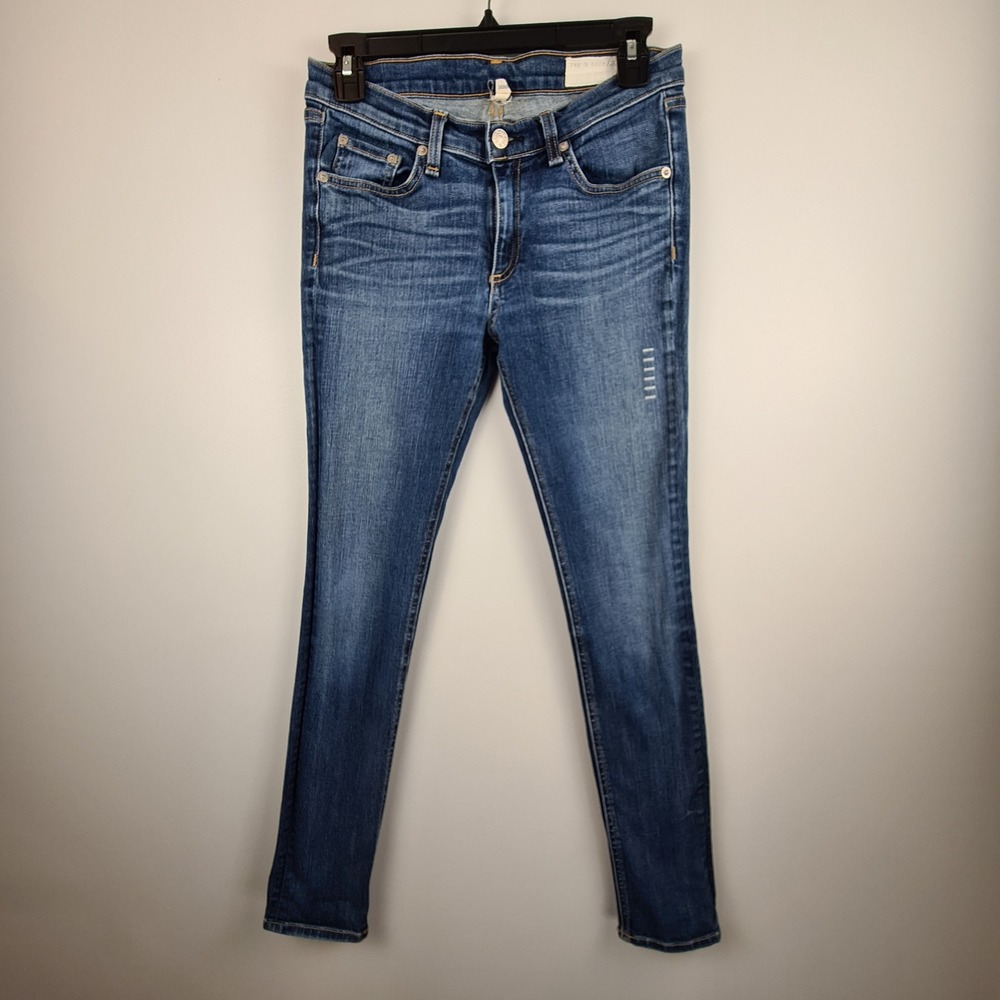 Rag & Bone JEAN Skinny Denim Jeans Medium Wash Indigo Women 25 Slim Fit